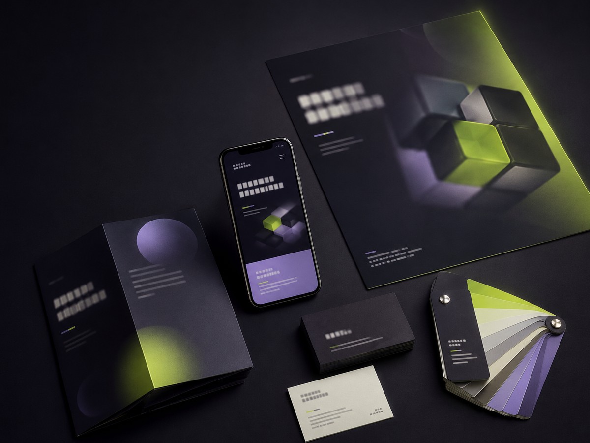 Fertige Kampagne: Landingpage, Broschüren, Cards und Farbsystem aus einem Markenkern
